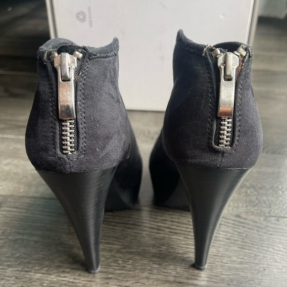 Black Suede Heels Booties - Picture 5 of 7